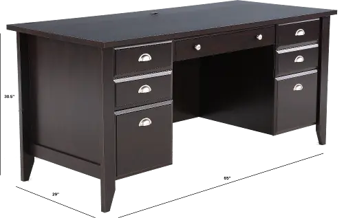 Shoal Creek Traditional Dark Brown Office Desk