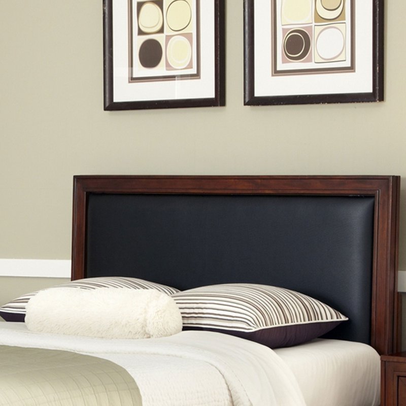 Black Leather Queen Panel Headboard Duet Rc Willey Furniture Black Leather Queen Panel Headboard Duet