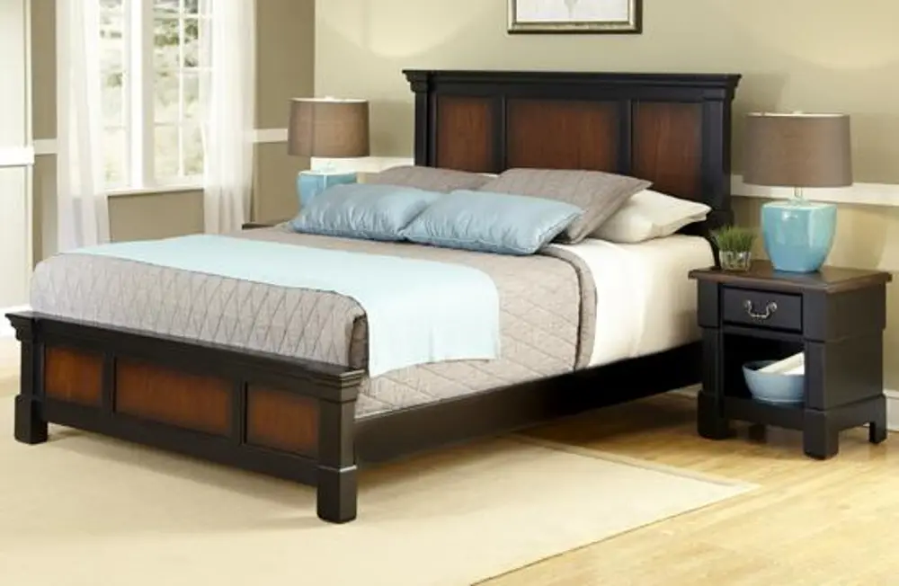 5521-6019 Cherry King Bed and Nightstand - Aspen-1