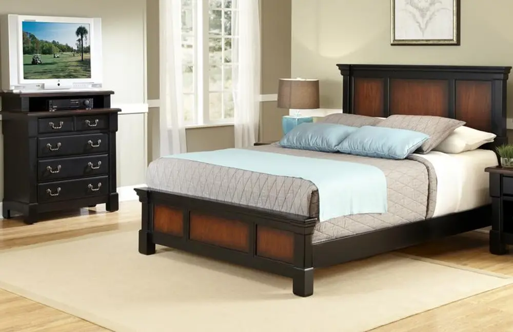 5521-6021 Cherry King Bed and Media Chest - Aspen-1