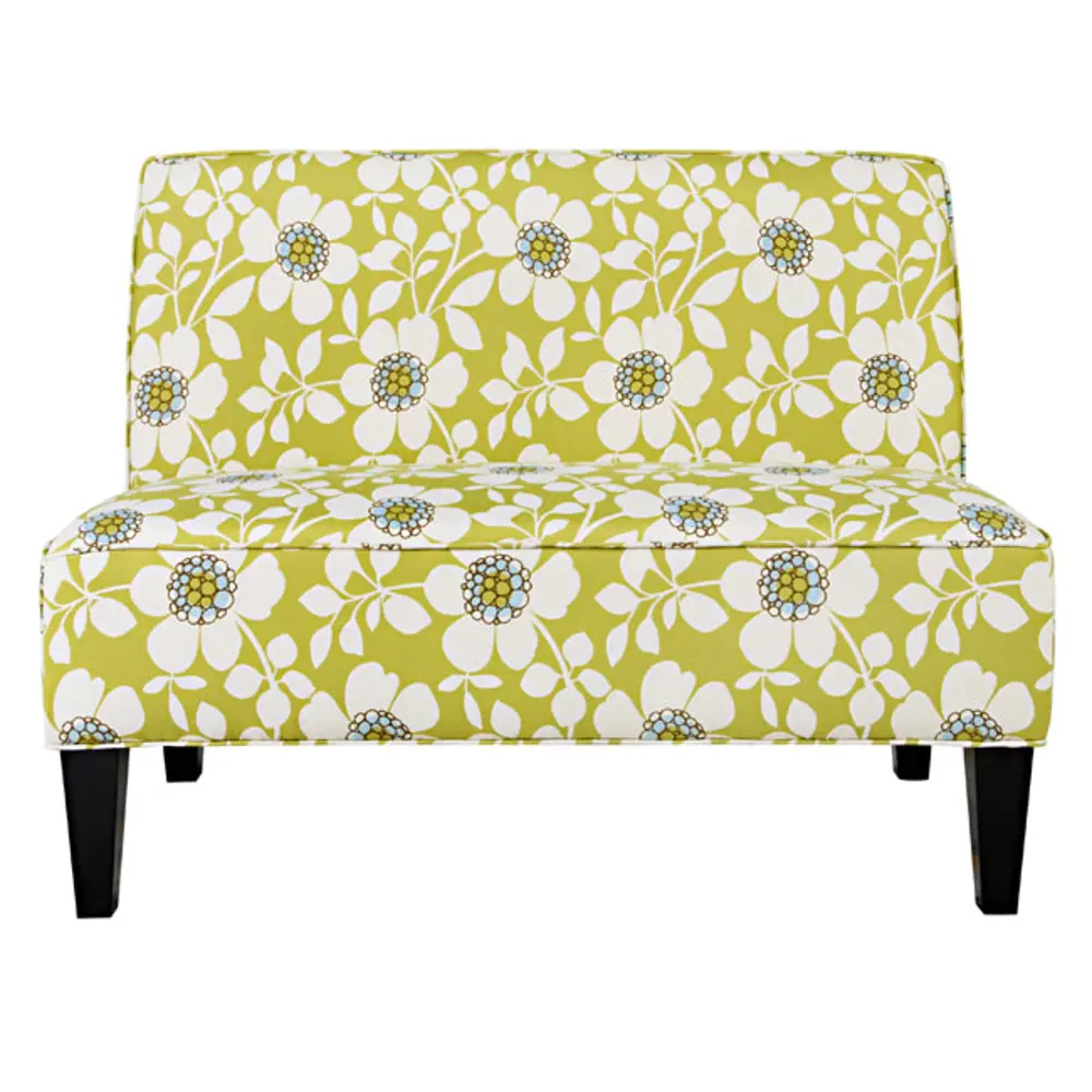angelo:Home Green Floral Upholstered Settee-1