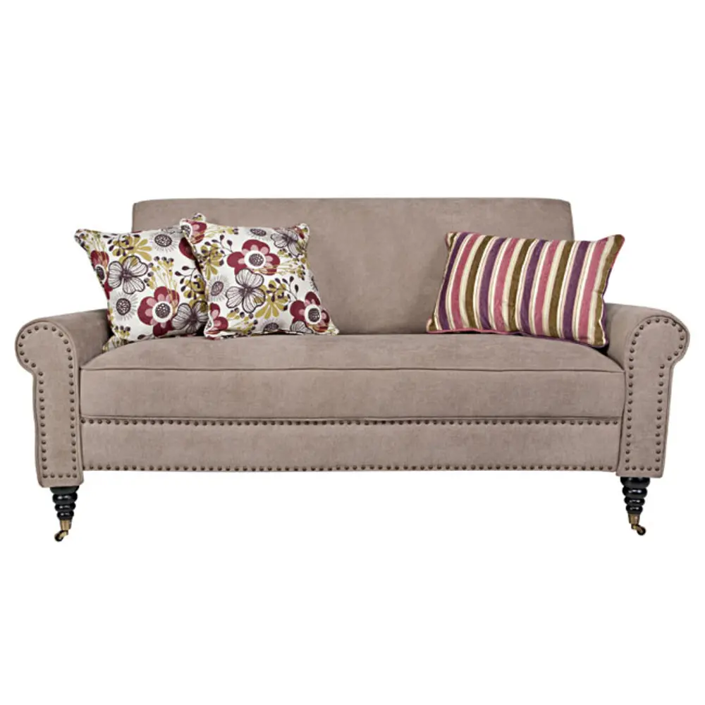 angelo:Home Tan-Gray Upholstered Sofa-1