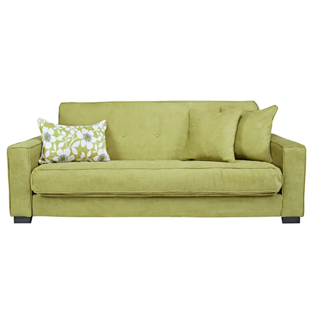 angelo:Home Green Upholstered Convert-A-Couch Sofa-1