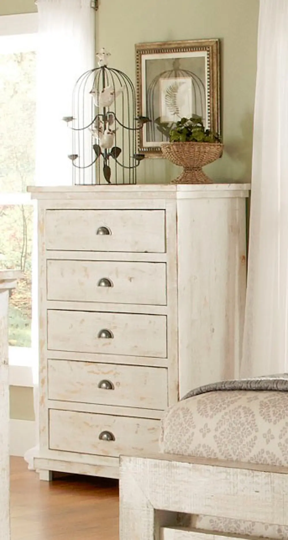 Casual Classic Distressed White Chest of Drawers - Willow-1