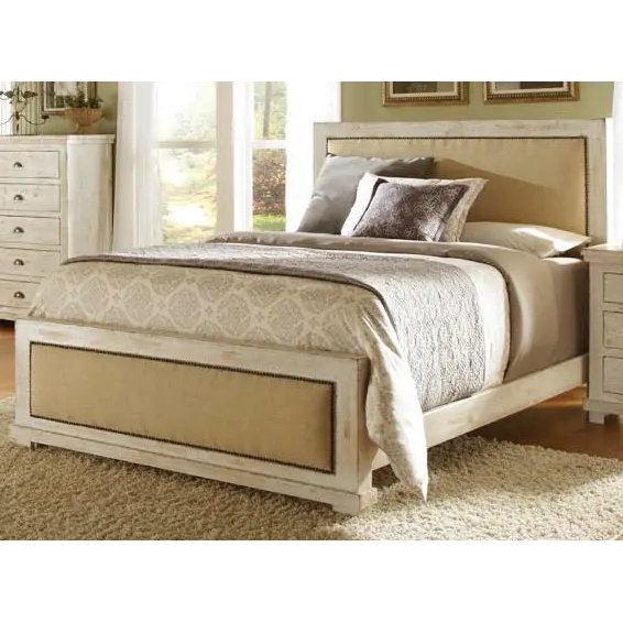Willow White Upholstered King Size Bed-1