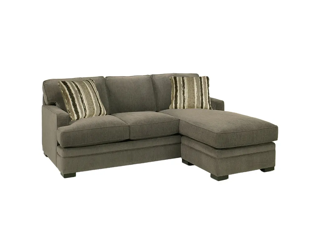 403-90/SMOKE/SO+CC 80 Inch Smoke Upholstered Sofa-Chaise-1