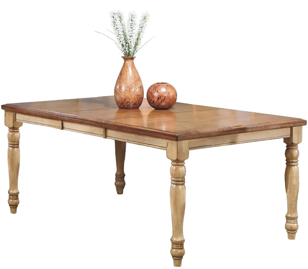 Quails Run Light Brown Two Tone Dining Room Table-1
