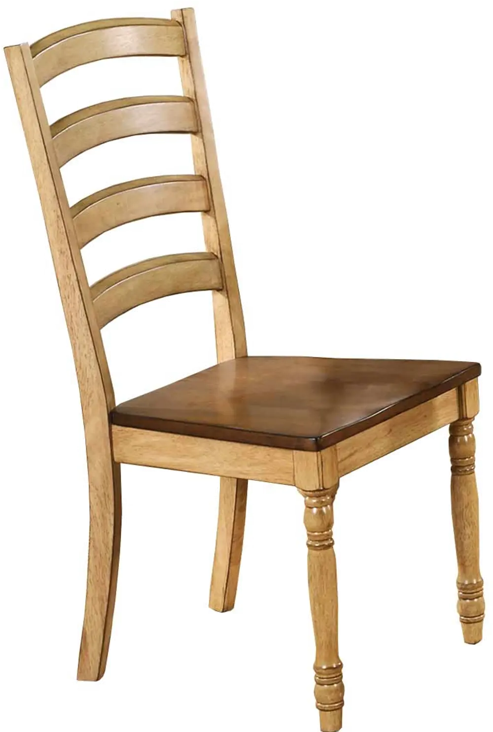 Light Brown Two Tone Ladder Back Dining Room Chair - Quails Run Collection-1
