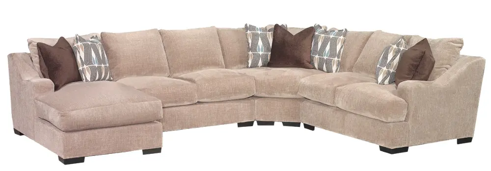 Brown Casual Classic 4 Piece Sectional Sofa - Monarch-1