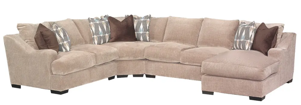 Casual Brown 4 Piece Sectional Sofa - Monarch-1