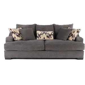 Cardiff Court Silver Gray Polyester Fabric Sofa - Rooms To Go