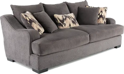 Cardiff Court Silver Gray Polyester Fabric Sofa - Rooms To Go