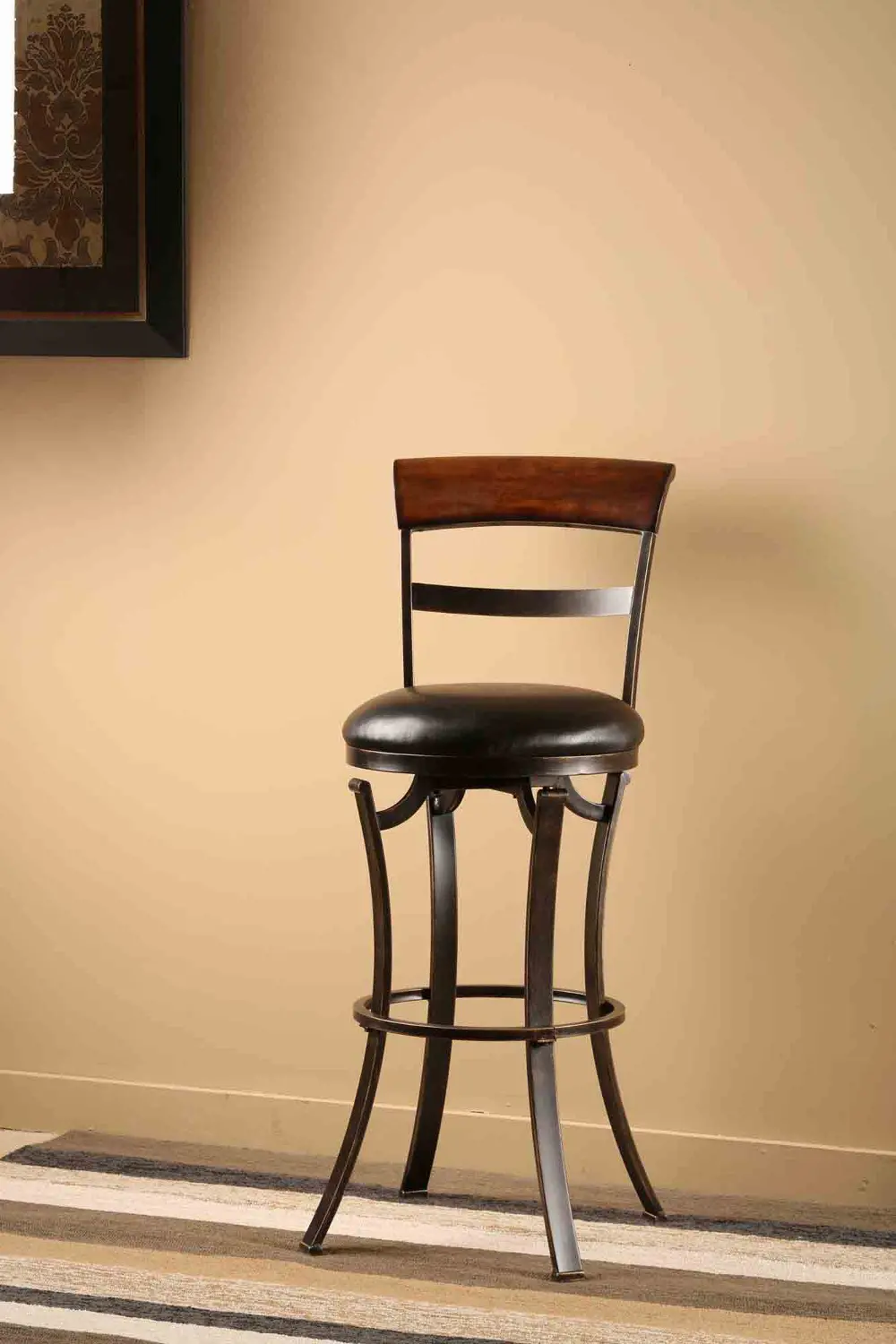 Black Gold Metal Swivel Counter Height Stool - Kennedy-1