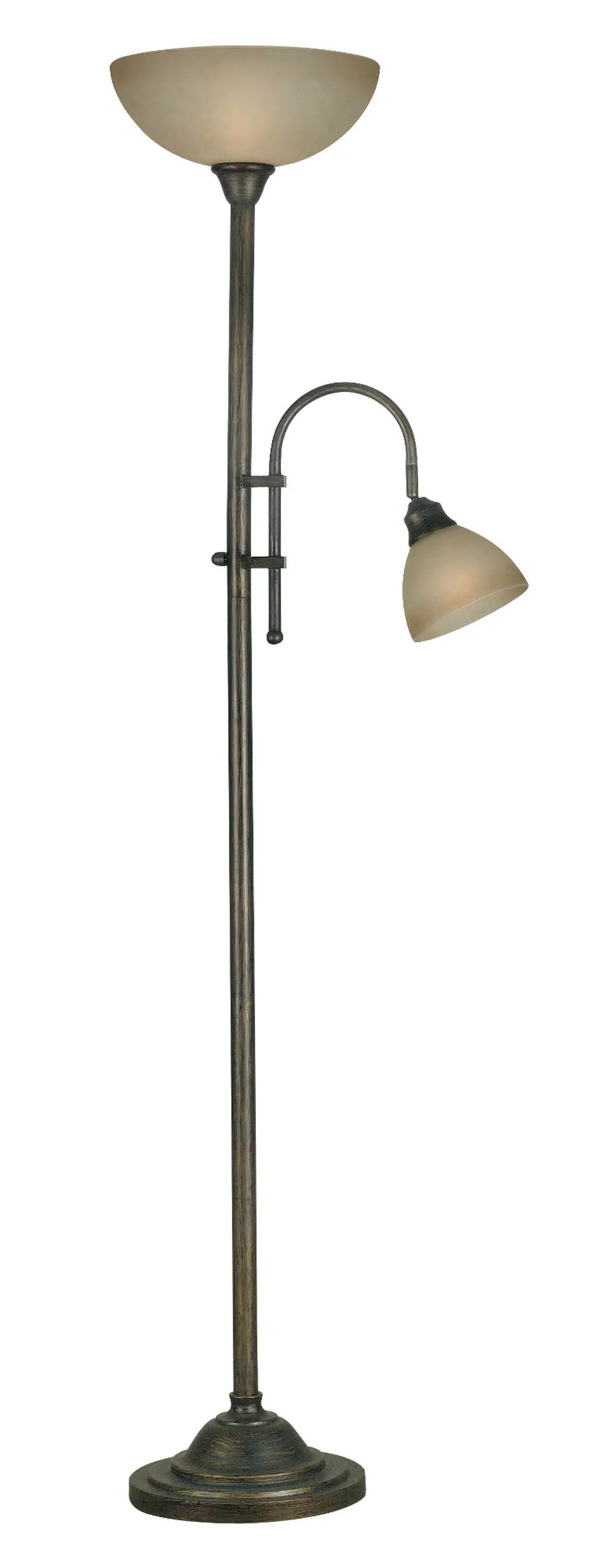 Bronze Heritage Torchiere with Task Lamp-1