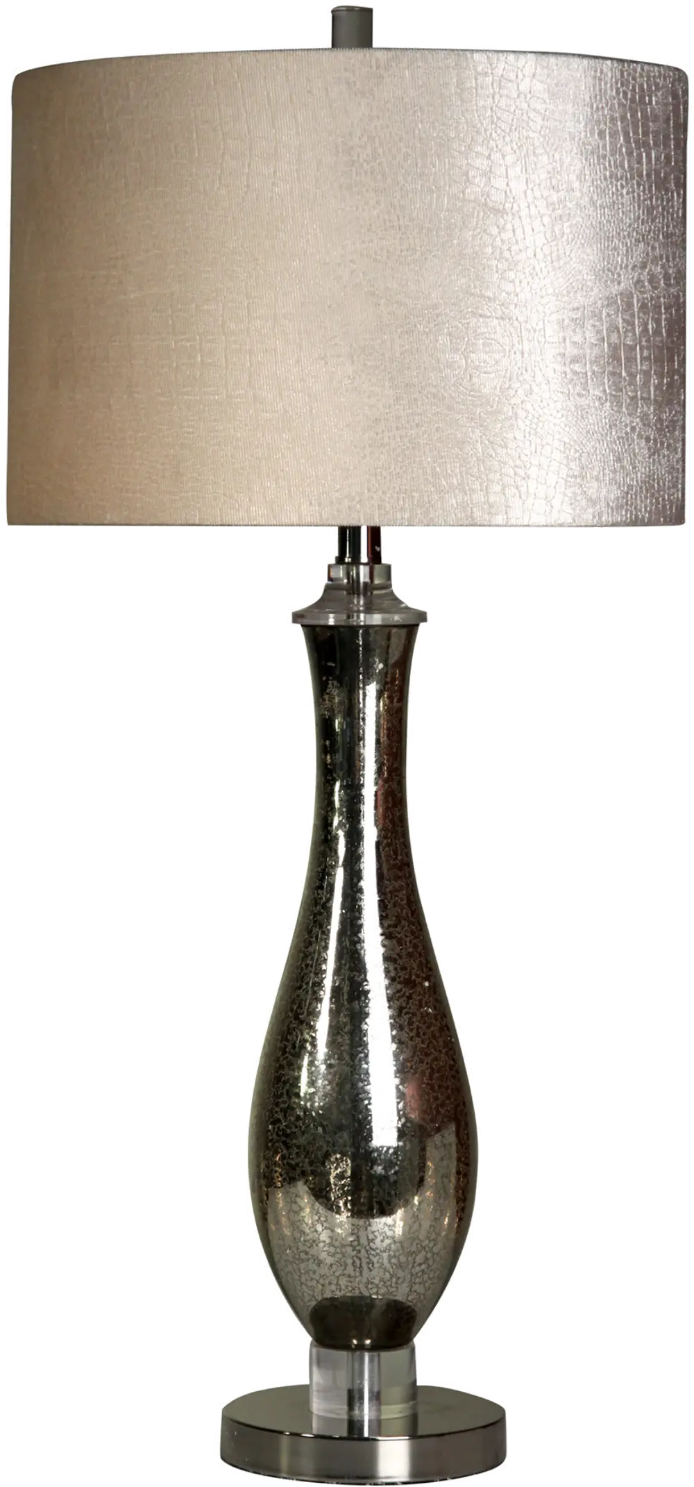 32 Inch Steel and Mercury Glass Table Lamp-1