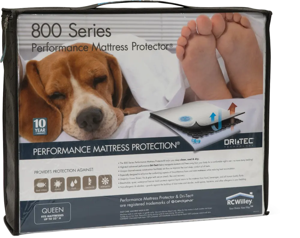 RCM03ANFQ Performance Dri-Tec 5.0 Queen Mattress Pad and 10-Year Limited Protection Plan - 800 Series-1