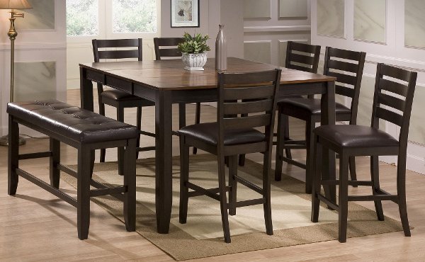 Counter Height Dining Sets Room Rc Willey Dark Brown 5 Piece Counter Height Dining Set Transitional Elliott
