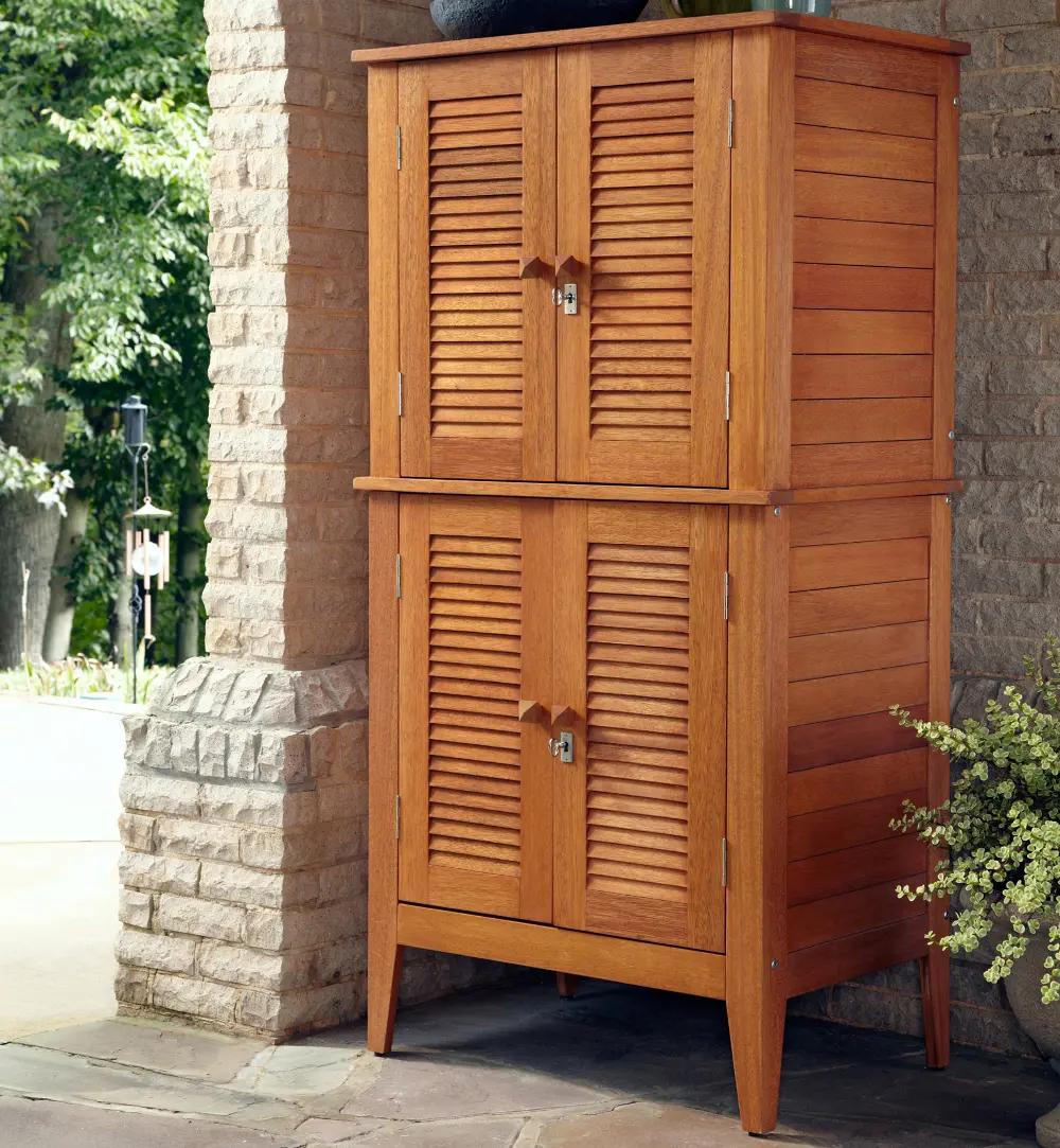 5661-27 Shorea Wood 4-Door Multi-Purpose Storage Cabinet - Montego Bay -1