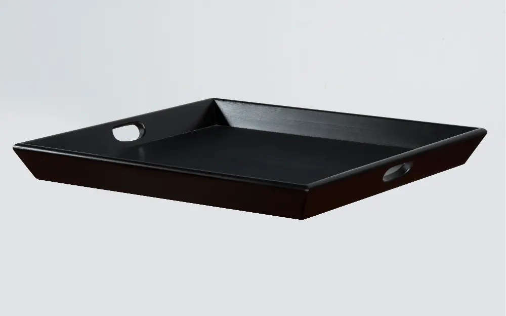 Black Ottoman Tray With Cut Out Handles-1
