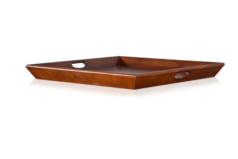 Wooden Cherry Ottoman Tray With Cut Out Handles-1