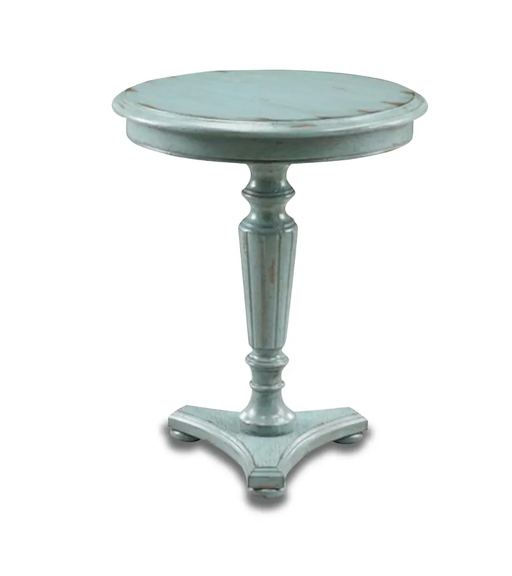 39624 Rustic Teal Casual Traditional Accent Table-1