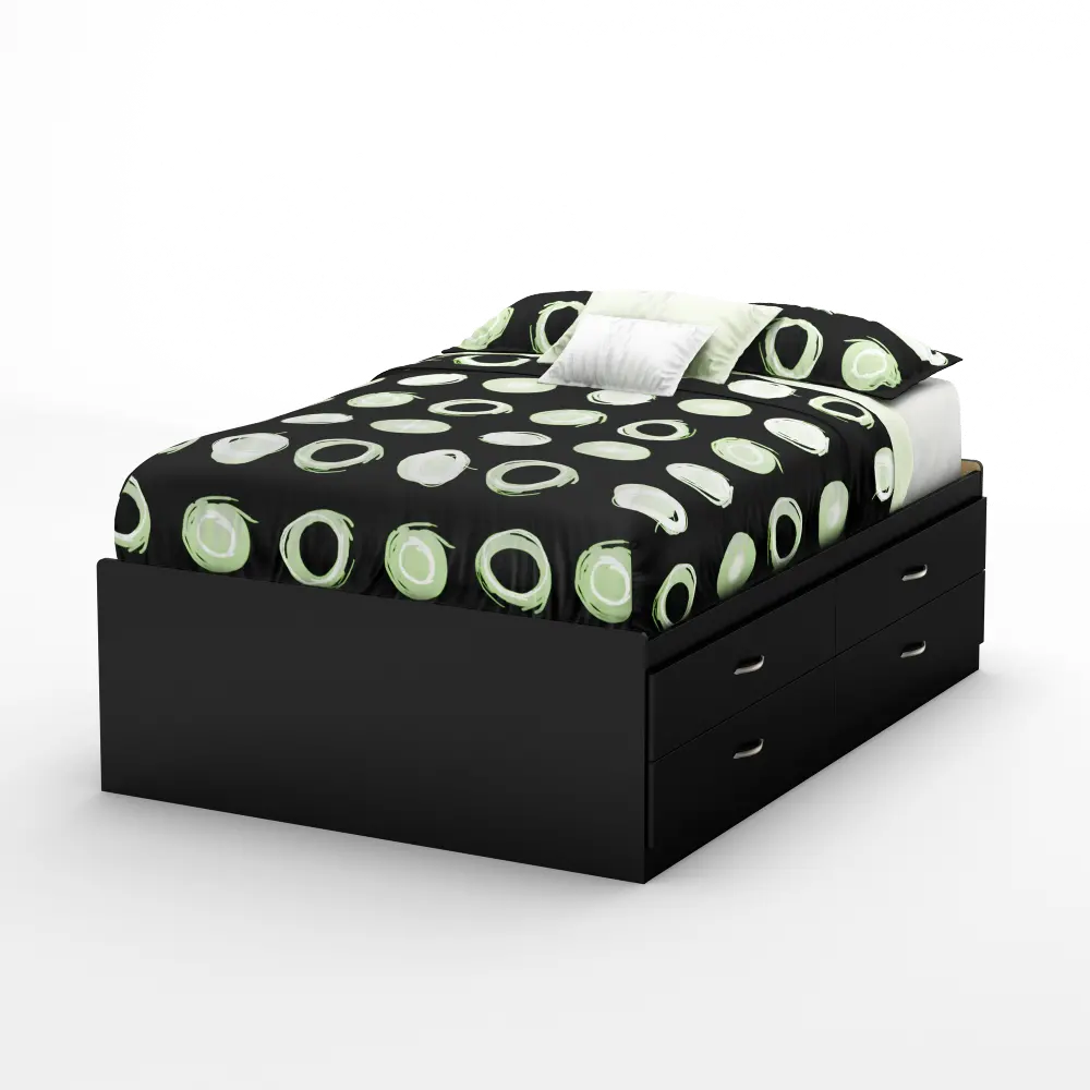3107209 Black 4-Drawer Full Storage Bed - Step One -1