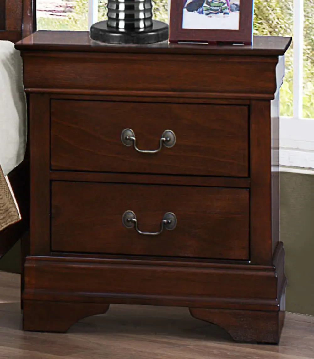 Mayville Brown Cherry Nightstand-1