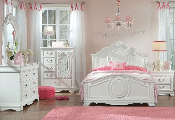 Full Bedroom Sets Furniture Rc Willey Traditional White 4 Piece Full Bedroom Set Jessica