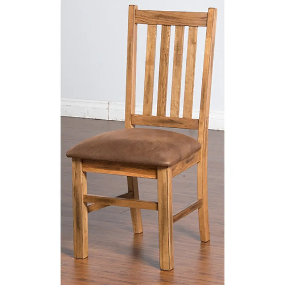 Rustic Oak Upholstered Side Chair - Sedona -1