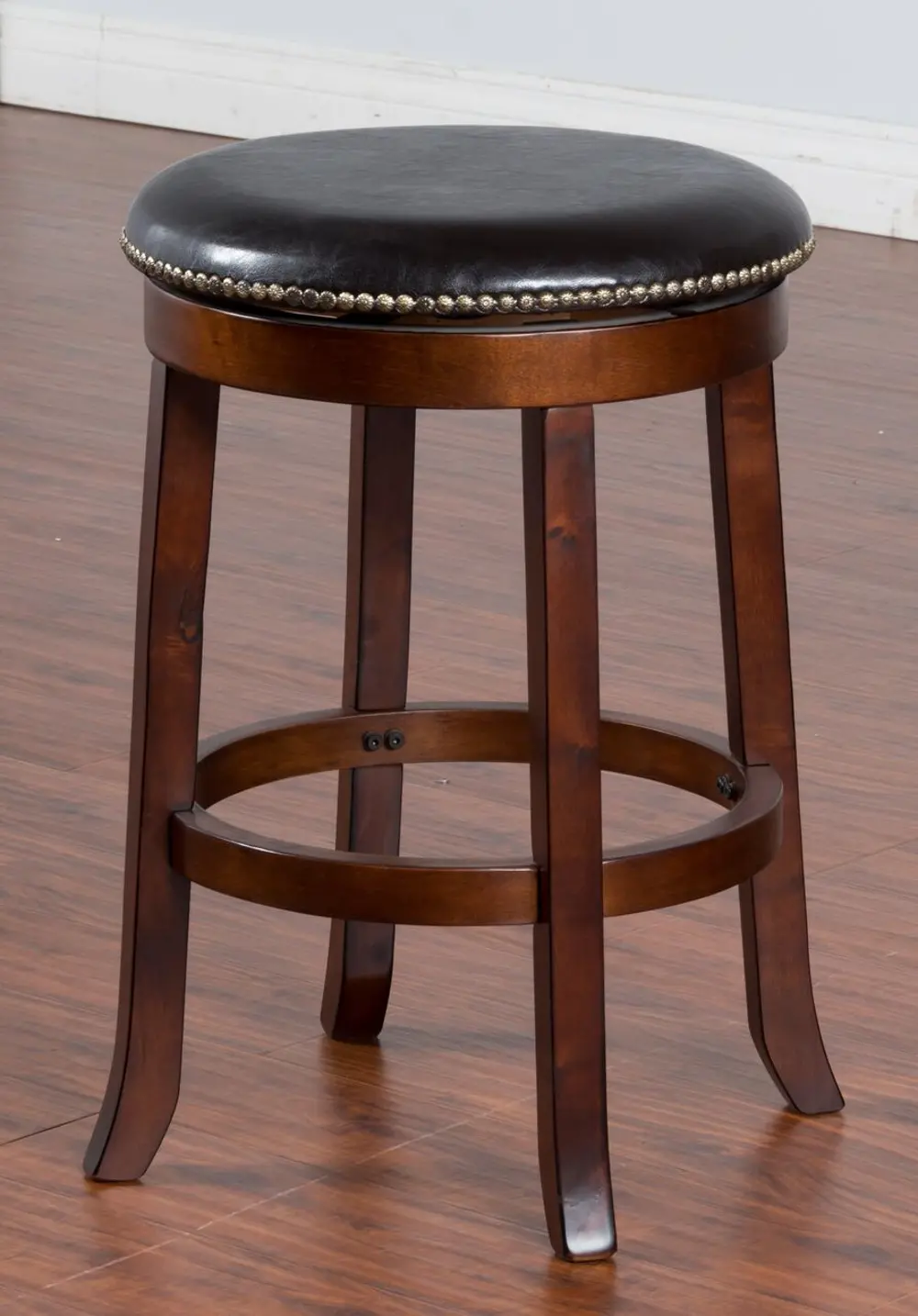 Swivel Counter Height Stool (24 Inch) - Cappuccino -1