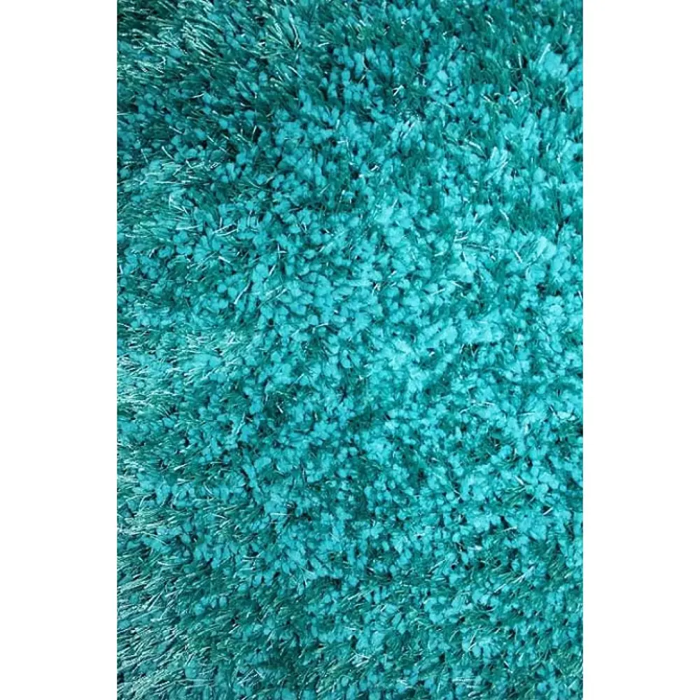 8 x 10 Large Turquoise Area Rug - Viscose-1