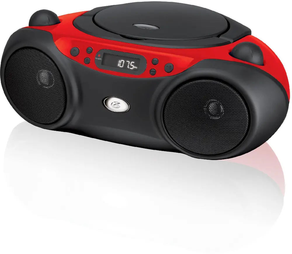 BC232R.BOOMBOX GPX Portable CD Boombox - Red-1