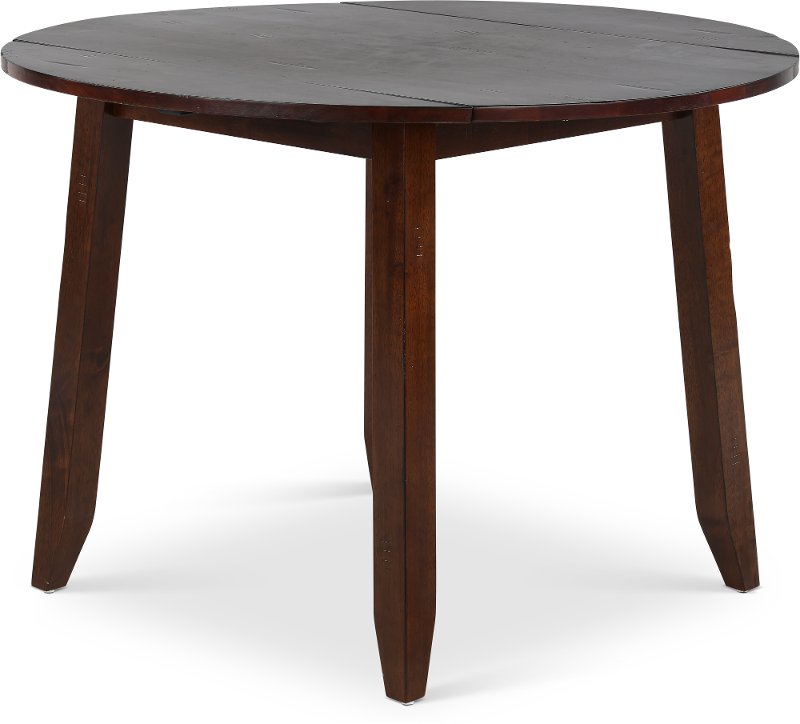 Raisin Brown Drop Leaf Round Dining, Round Table With Fold Down Sides