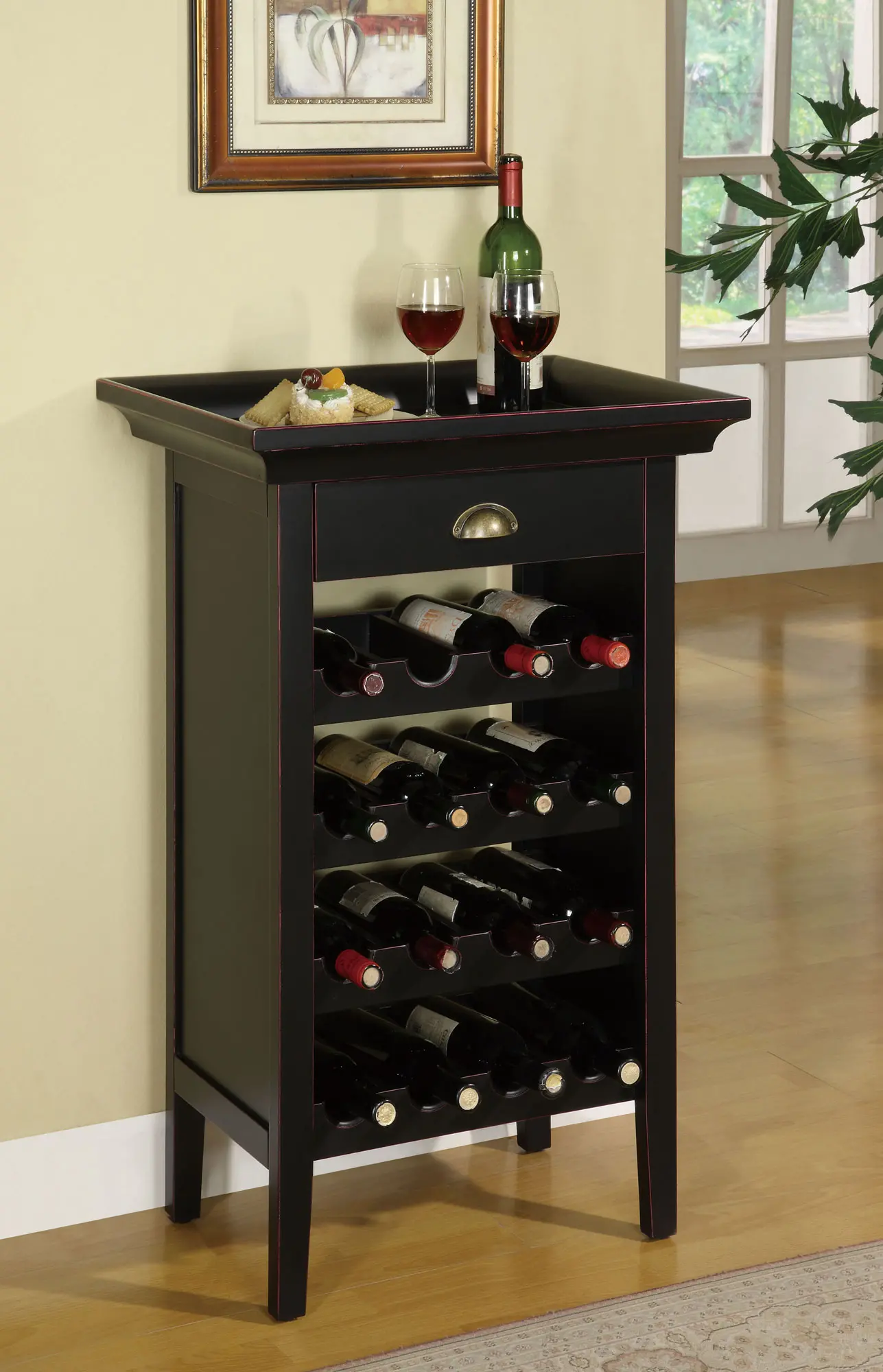 502-426 Black Merlot Rub through Wine Cabinet sku 502-426