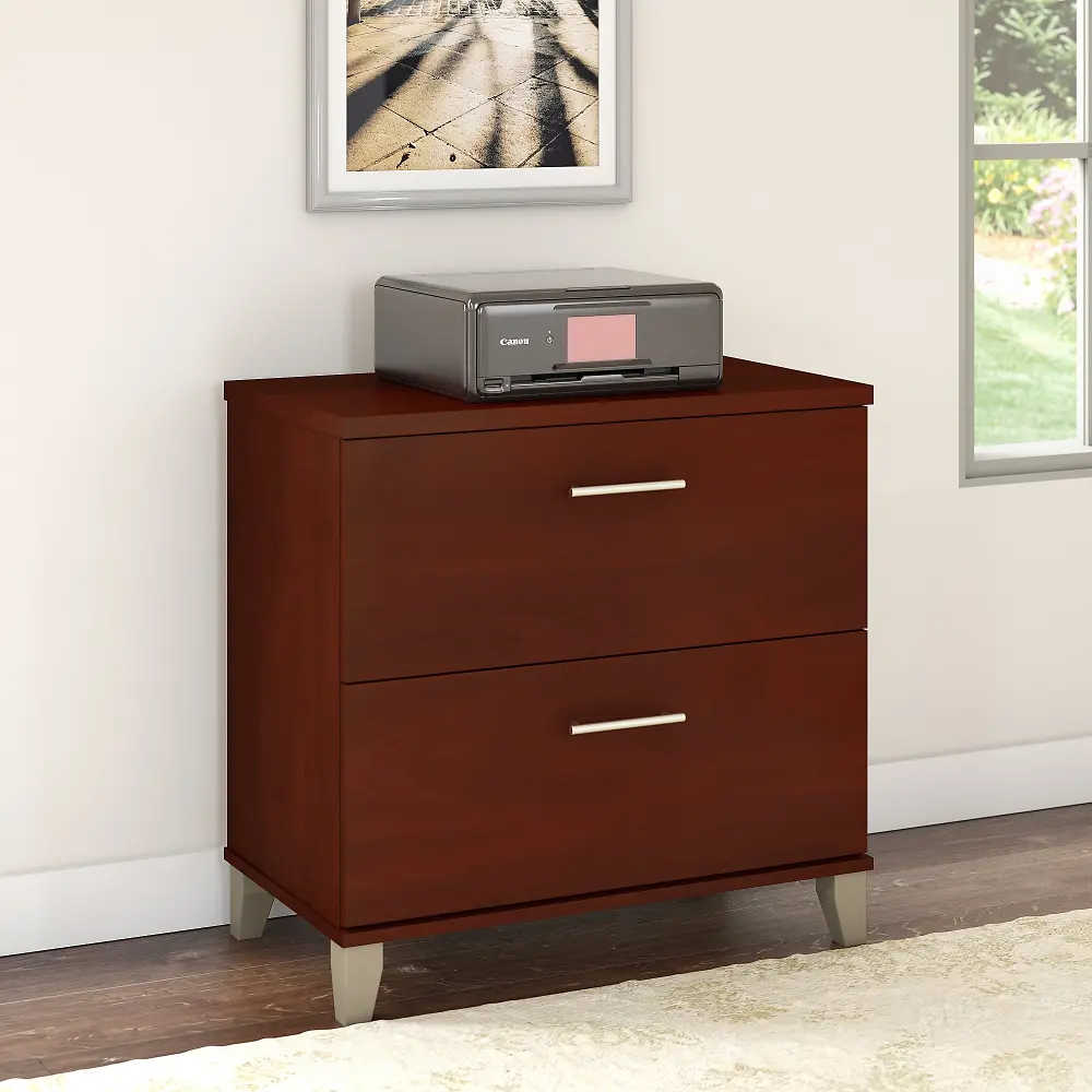 WC81780 Cherry 2 Drawer Lateral File Cabinet - Somerset-1