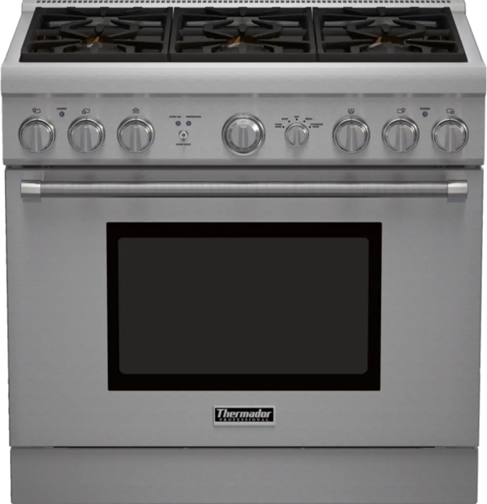 PRG366GH Thermador 36 Inch Stainless Steel 5.0 cu. ft. Gas Range-1