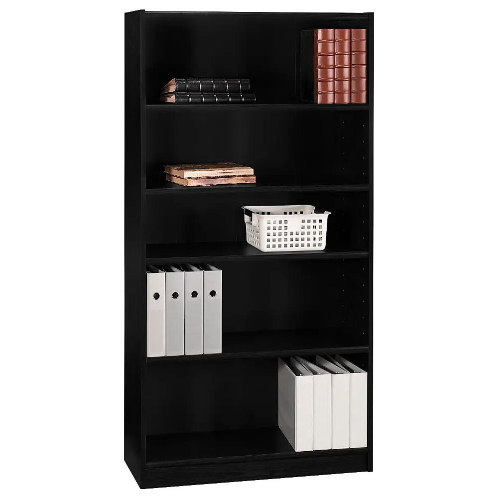 WL12436-03 Black 5-Shelf Bookcase - Universal-1