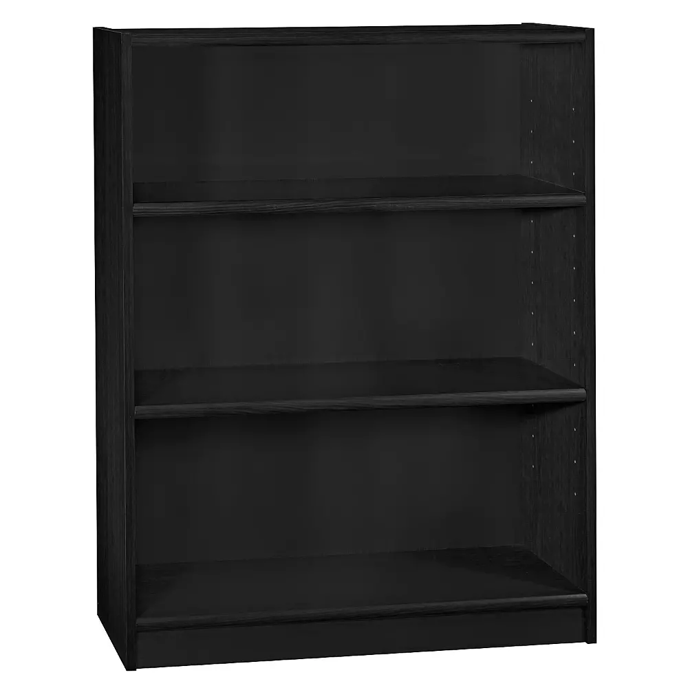 WL12437-03 Black 3-Shelf Bookcase - Universal -1