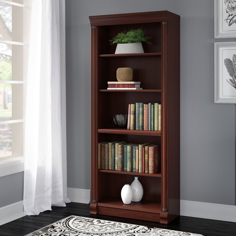 Harvest Cherry 5-Shelf Wood Bookcase - Birmingham RC 