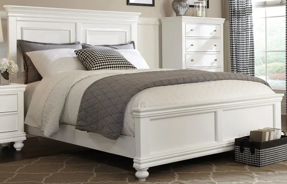 White Casual Classic Queen Bed - Essex-1