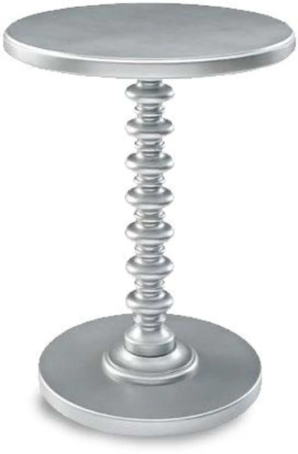 Silver Pedestal Spindle Accent Table-1