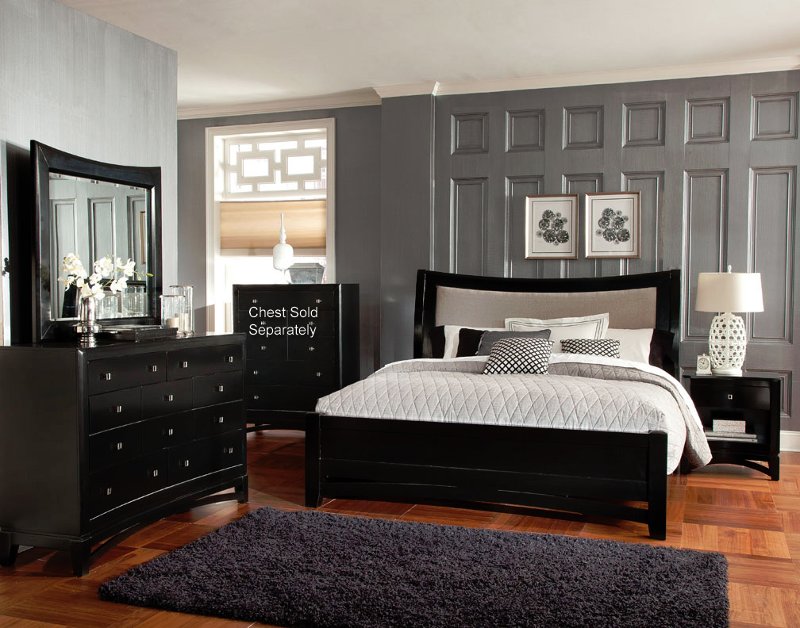 Black 6 Piece Queen Bedroom Set - Memphis | RC Willey Furniture Store