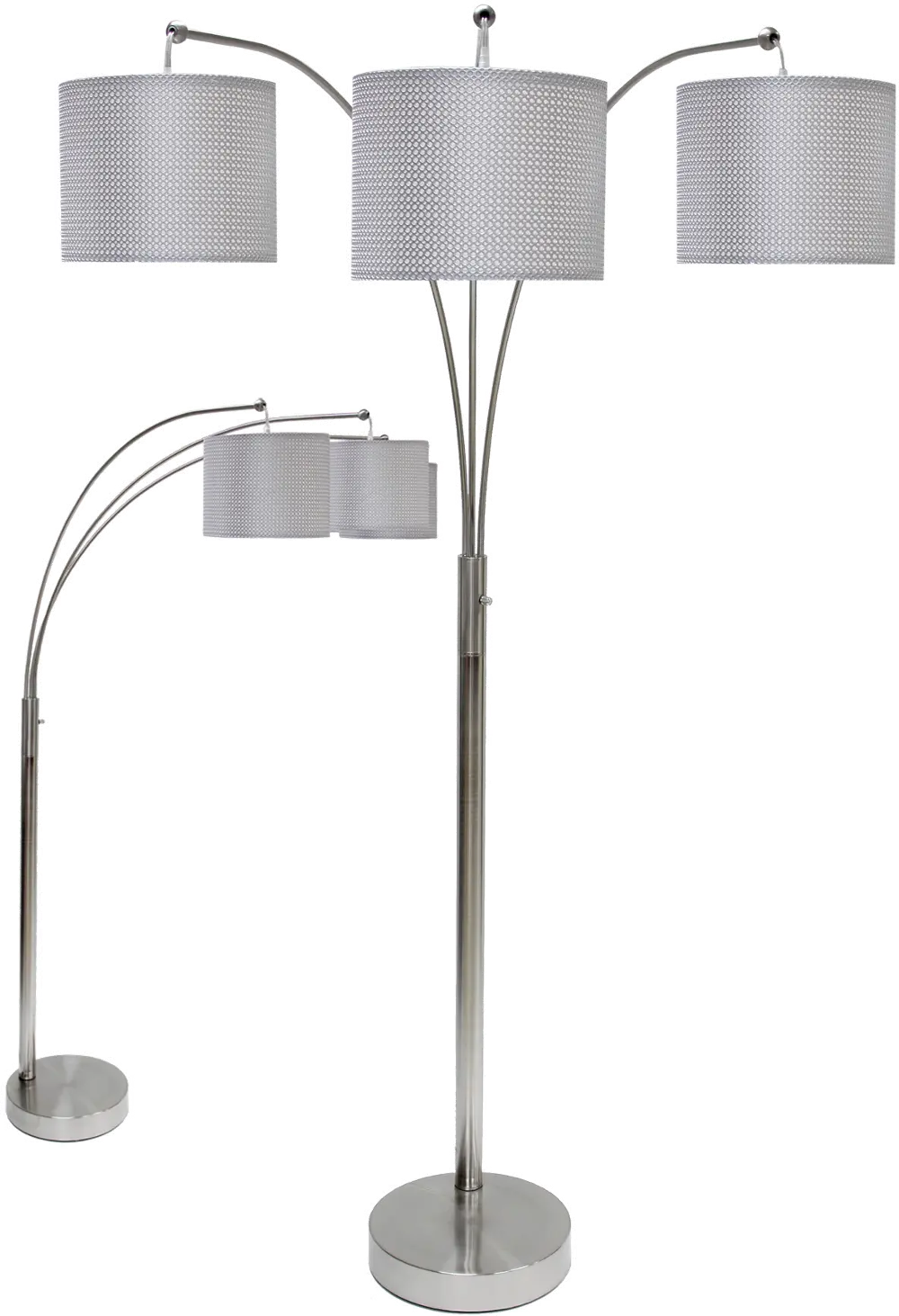 Silver 3-Light Arc Floor Lamp-1