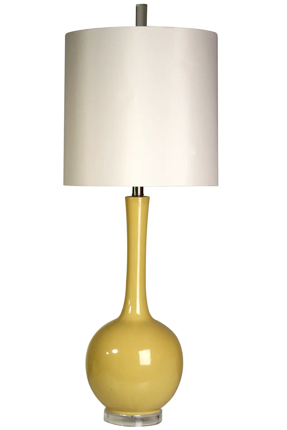 Painted Yellow Glass Genie Table Lamp-1