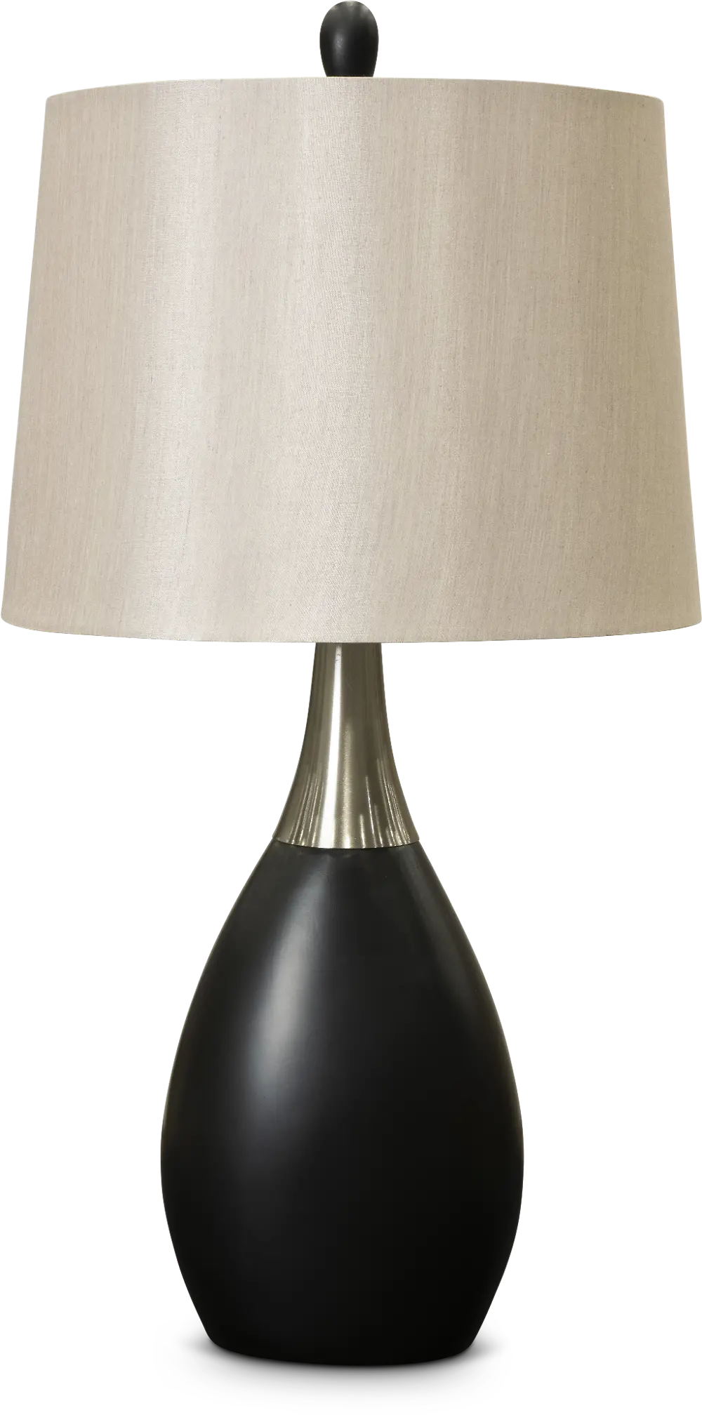 30 Inch Black Resin and Silver Table Lamp-1