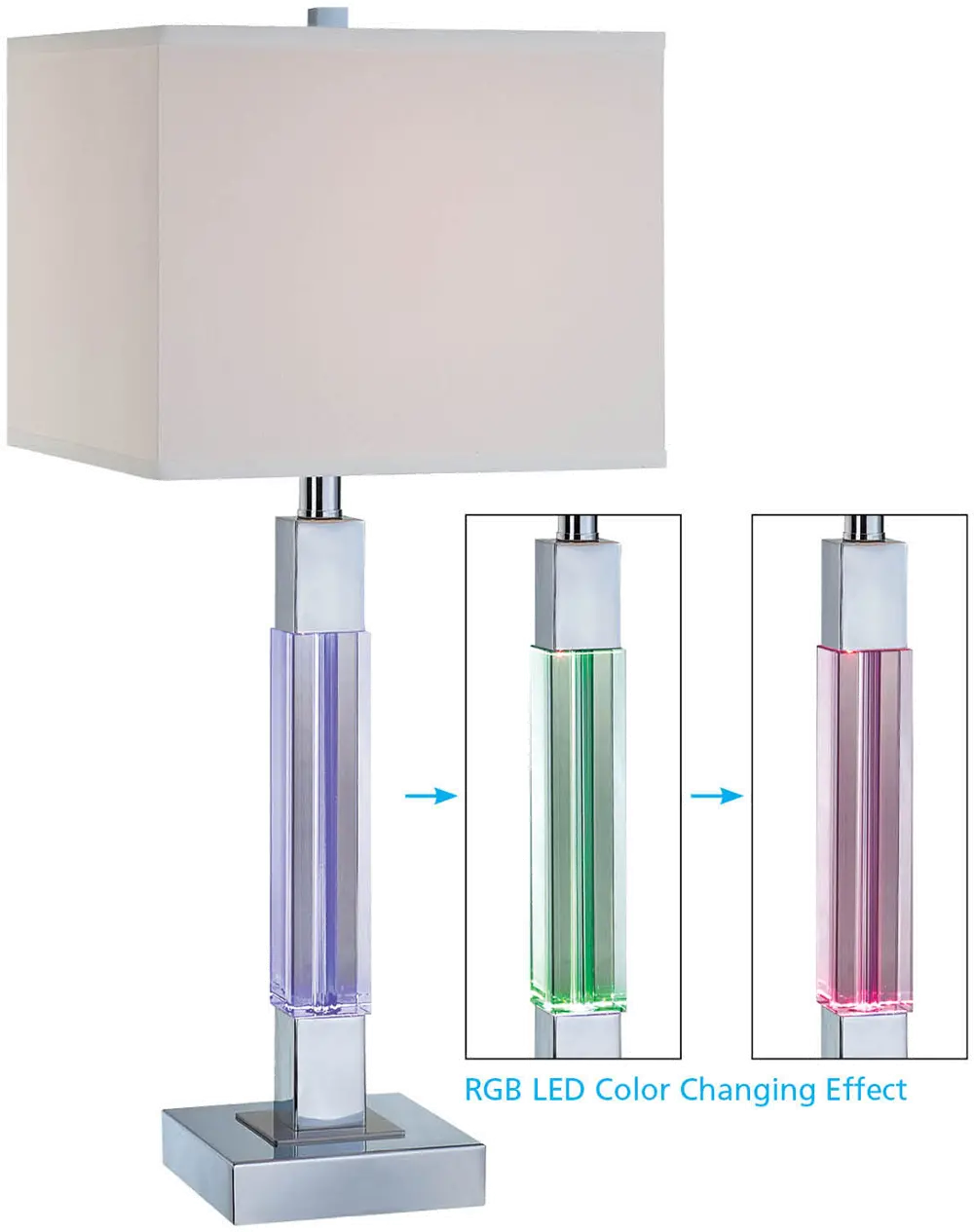 Silver LED Color Changing Table Lamp-1