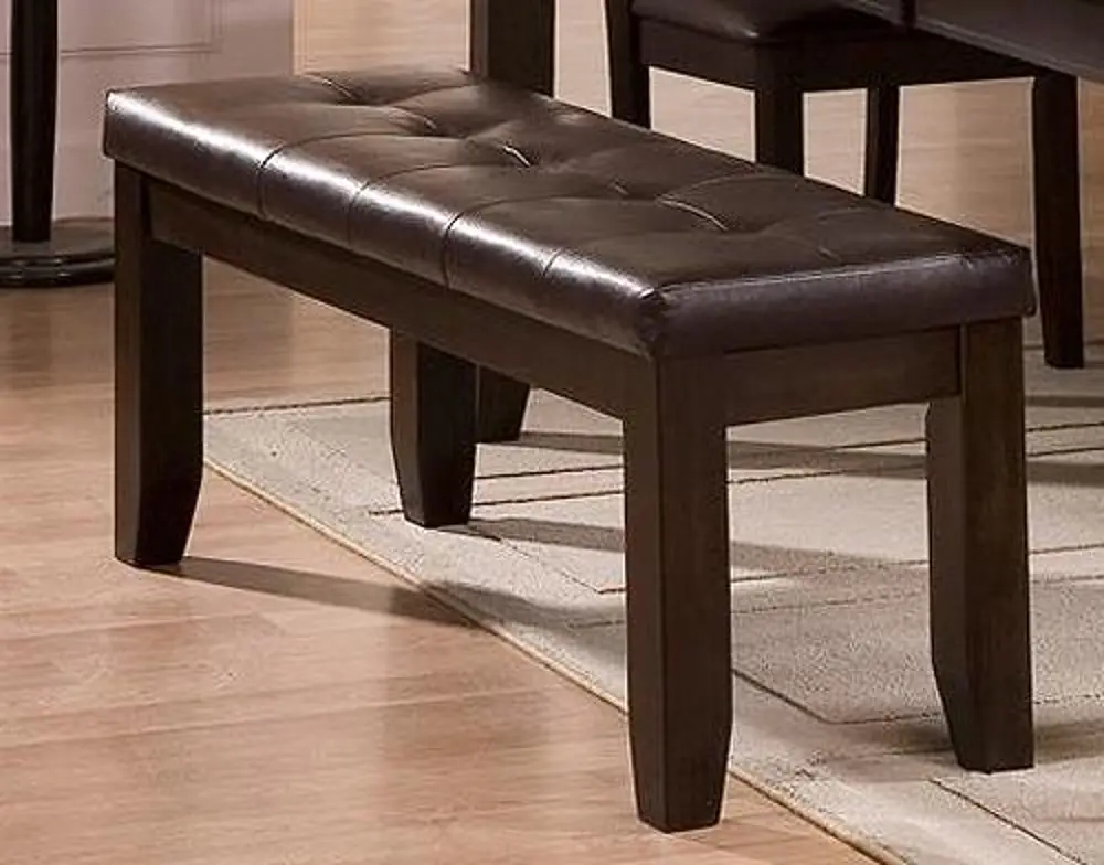 Brown Upholstered Dining Bench - Elliott Collection-1