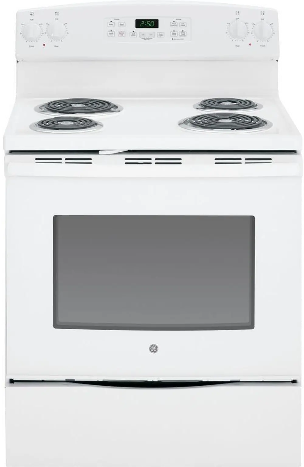 JB250DFWW GE 5.3 cu. ft. Electric Range with 4 coil burners - White-1