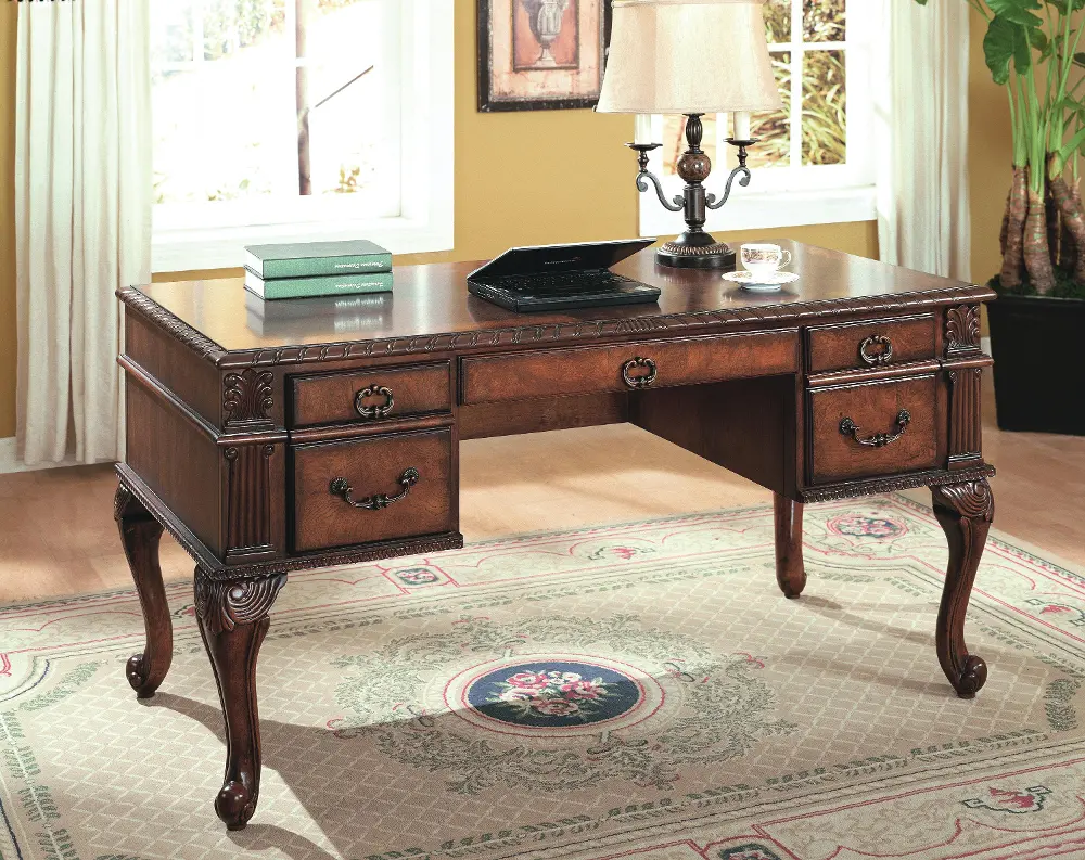 60 Inch Traditional Wood Desk -1