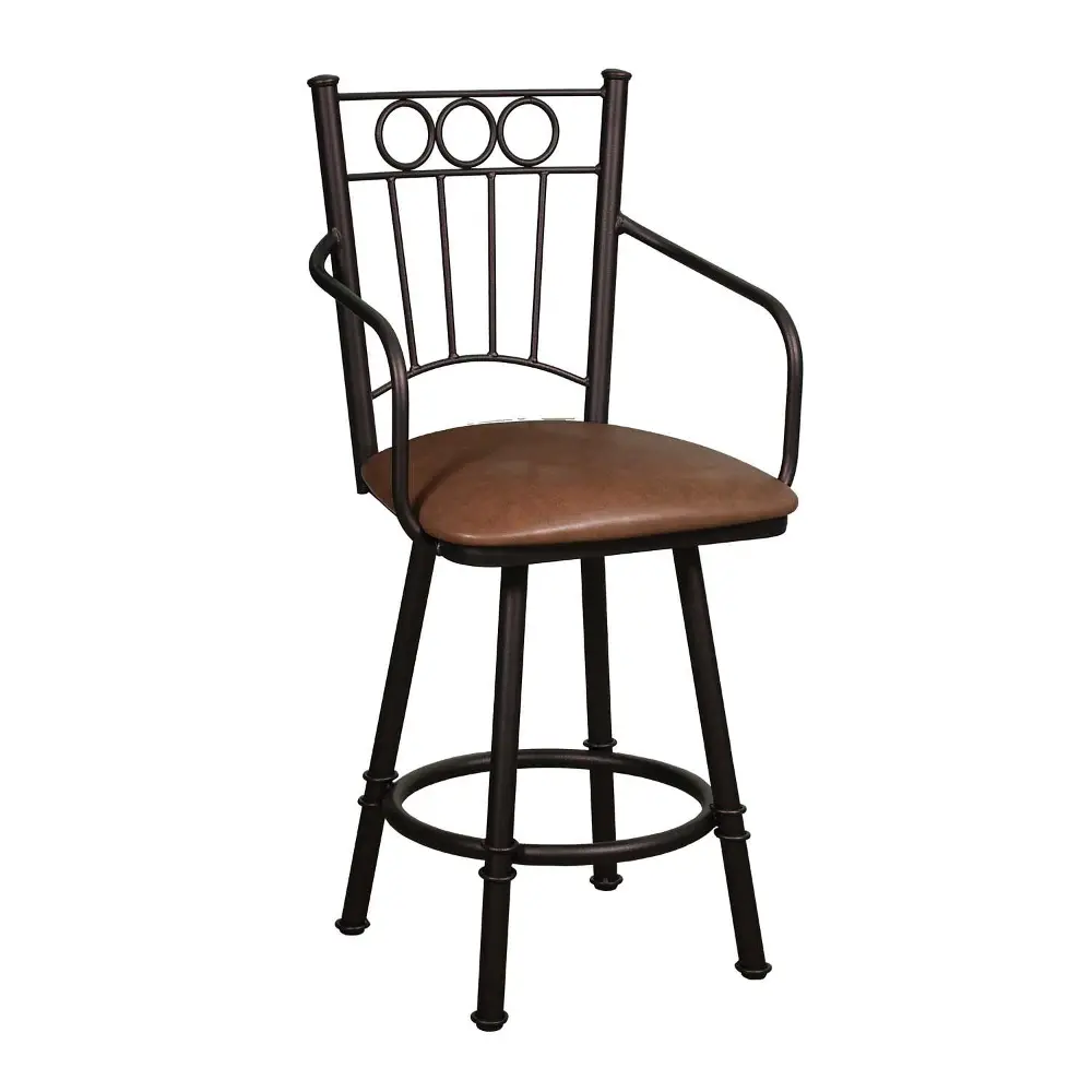 Charles Copper Metal/Brown 27 Inch Counter Stool-1
